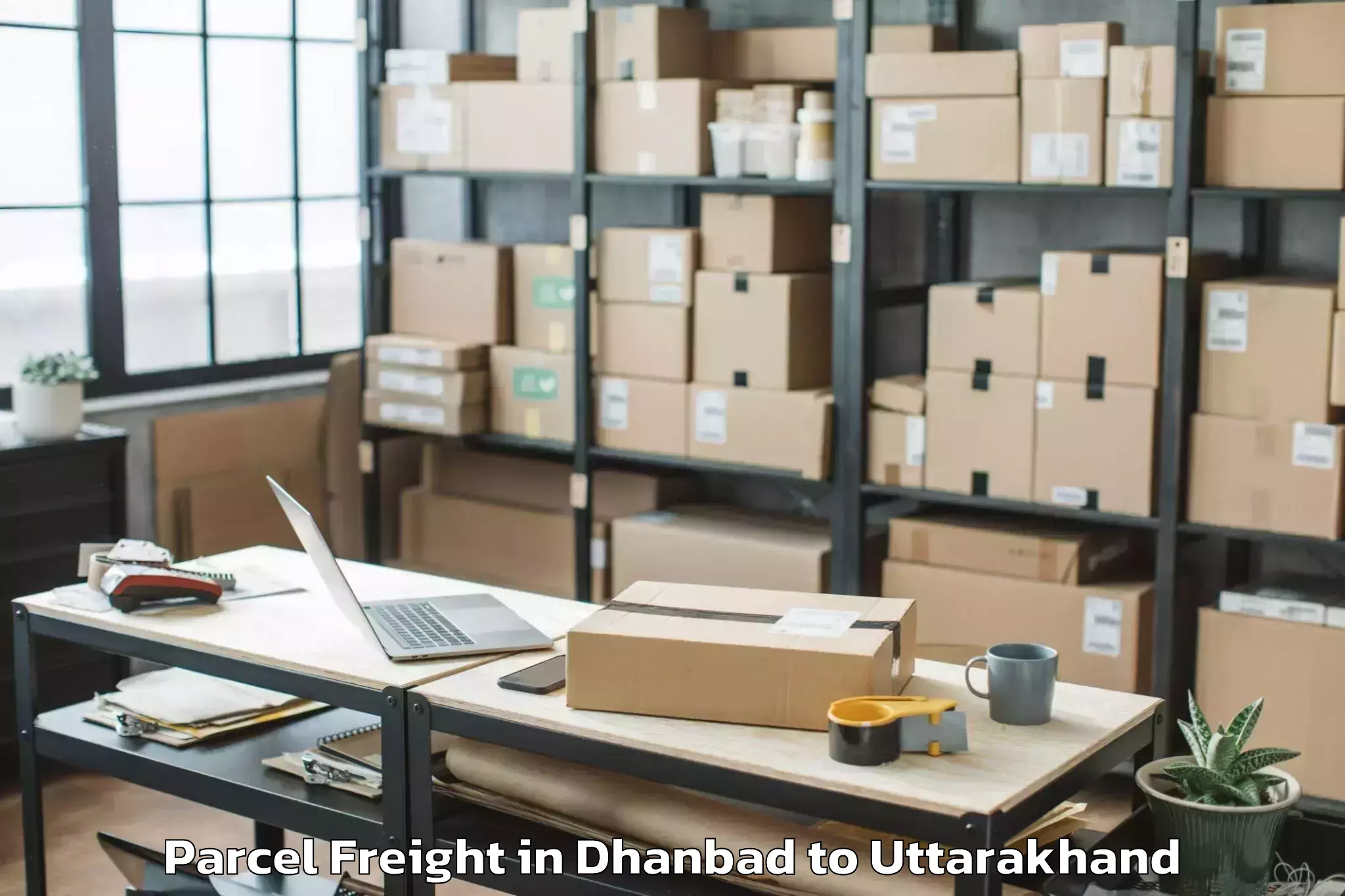 Expert Dhanbad to Thalisain Parcel Freight